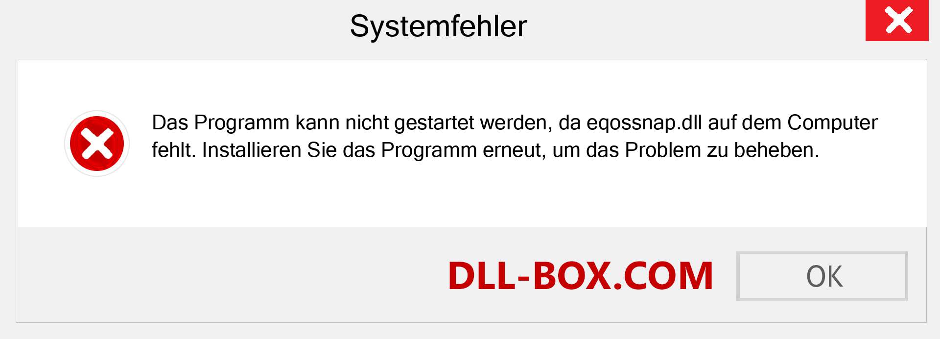 eqossnap.dll-Datei fehlt?. Download für Windows 7, 8, 10 - Fix eqossnap dll Missing Error unter Windows, Fotos, Bildern