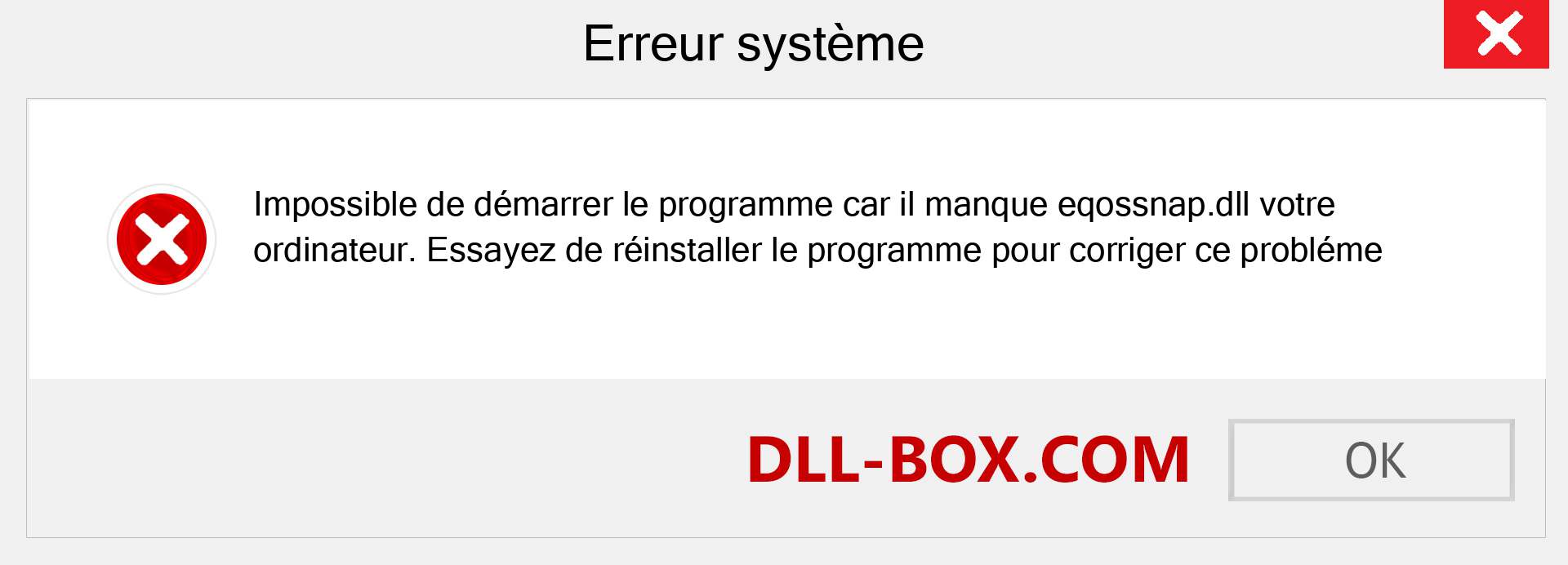 Le fichier eqossnap.dll est manquant ?. Télécharger pour Windows 7, 8, 10 - Correction de l'erreur manquante eqossnap dll sur Windows, photos, images